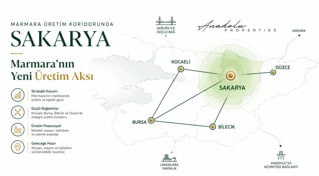SAKARYA’DA 800 YENİ FİRMA VE 75 BİN İSTİHDAM HEDEFİ: MARMARA ÜRETİM KORİDORUNDA GAYRİMENKUL NASIL DÖNÜŞEBİLİR?
