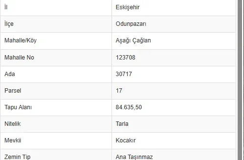 HASANBEY LOJİSTİK YAKINI 84.635 M² SATILIK TARLA